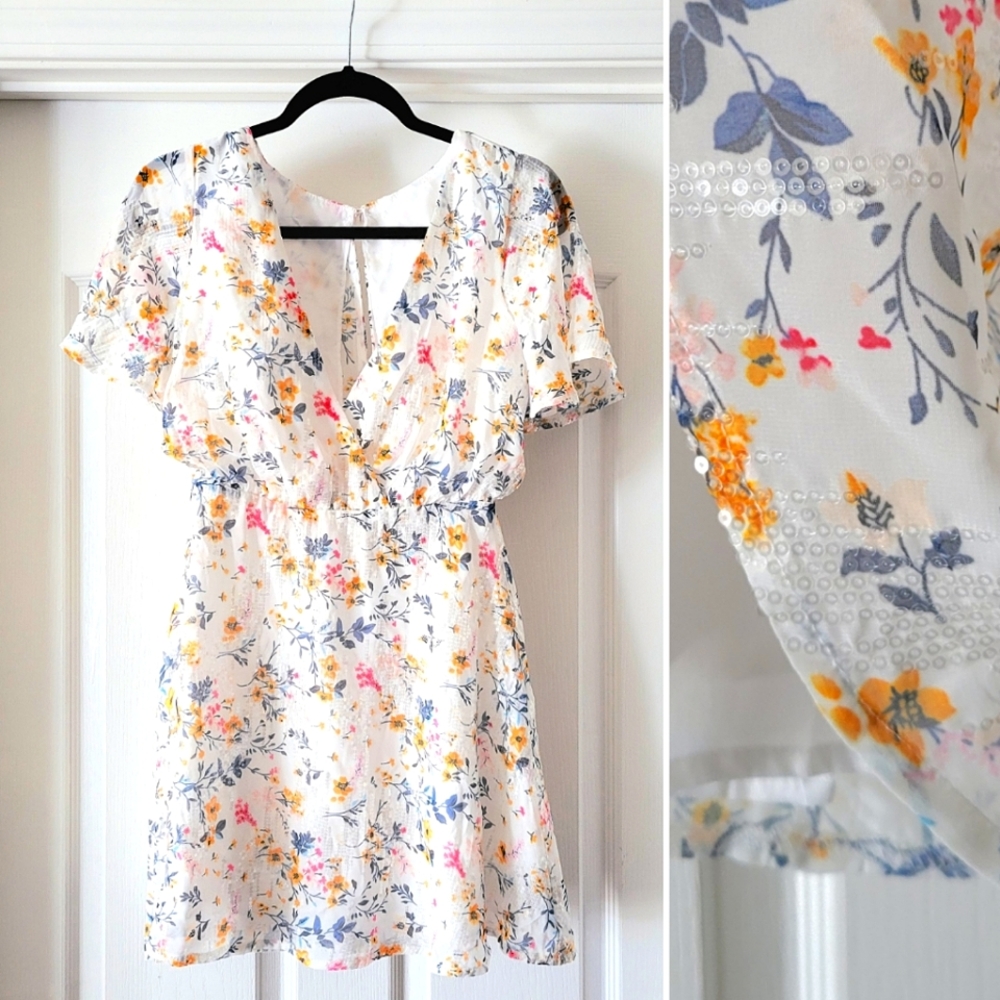 Maniju Sequin Floral Spring/Summer Dress
